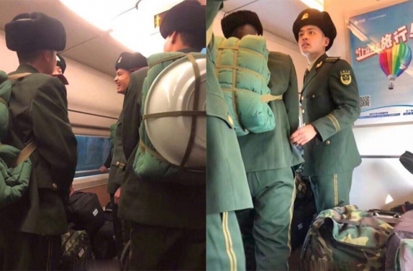 兵哥在高铁上被无座乘客抱怨不让座 军人就该让座？
