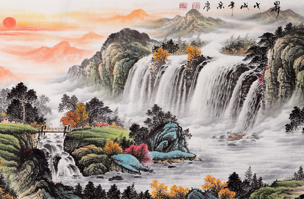 旭日东升迎百福——宋唐画家手绘装饰画赏析